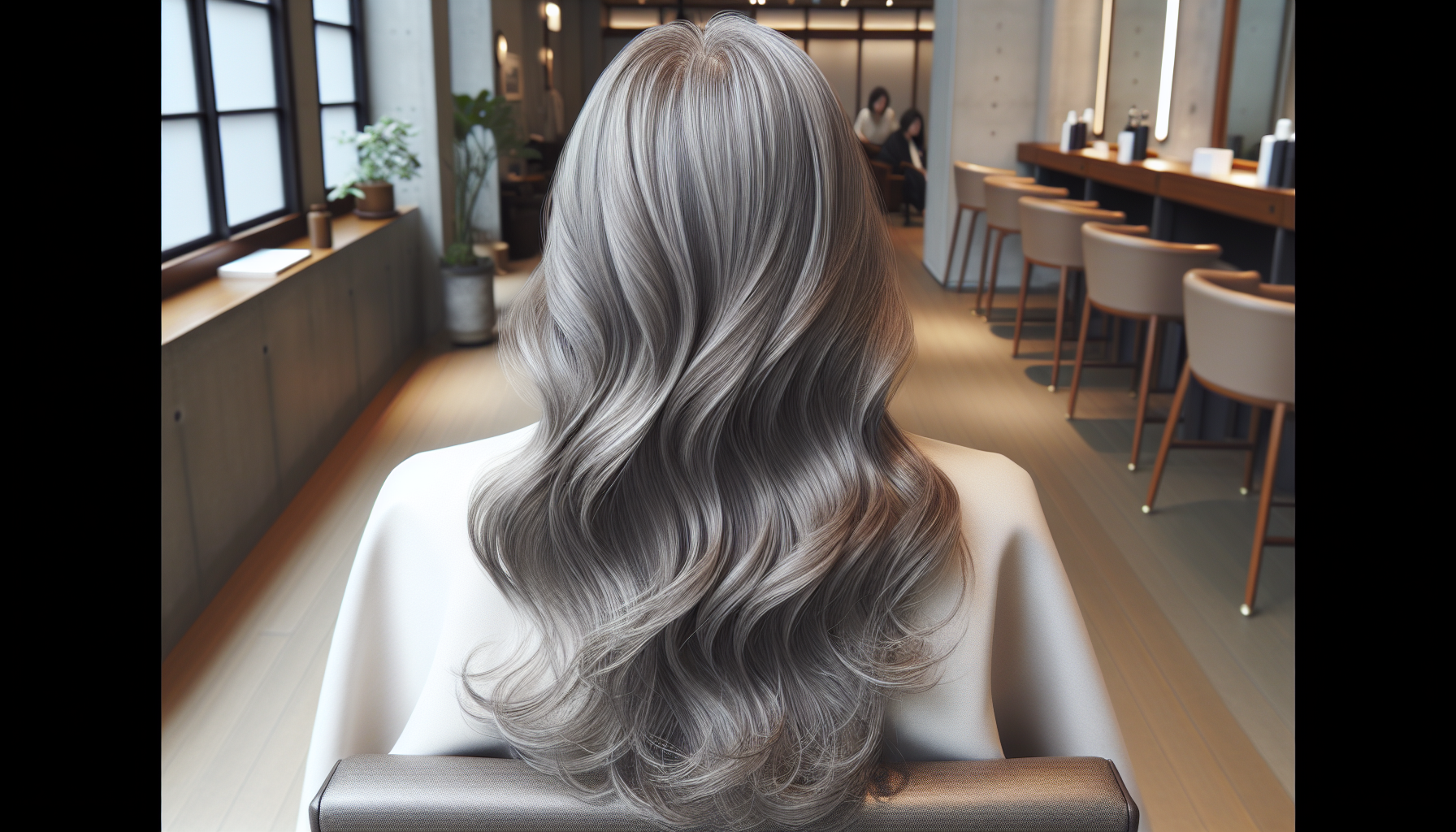 50代に似合うアッシュ系ヘアカラースタイル例のイメージ画像